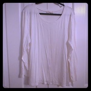 NWOT Ivory Off White TShirt w/ Split Chiffon Back